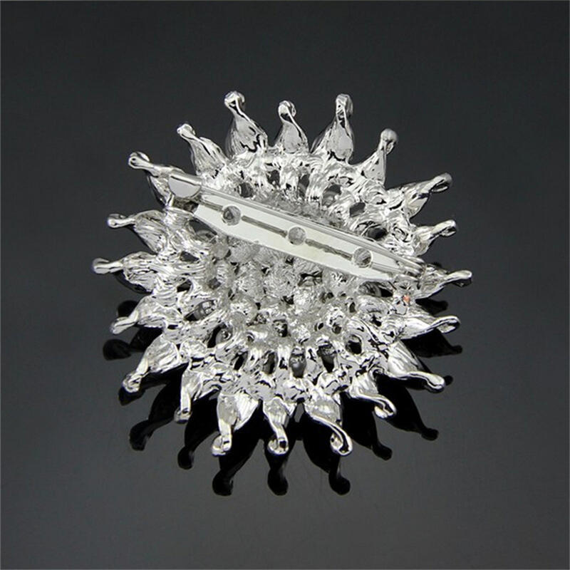 Vintage Silver Plated Imitation Pearl Beads Flower Brooch For Wedding Gift