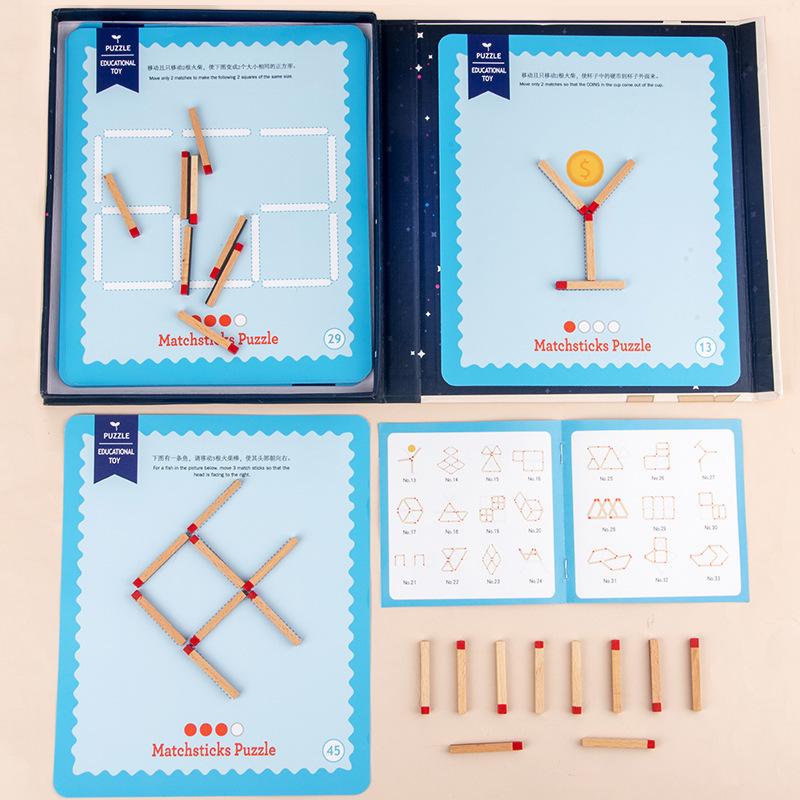 Математическая спичечная олимпиада Тренировка математического логического мышления Детская концентрация Развивающие игрушки Перемещение спичек