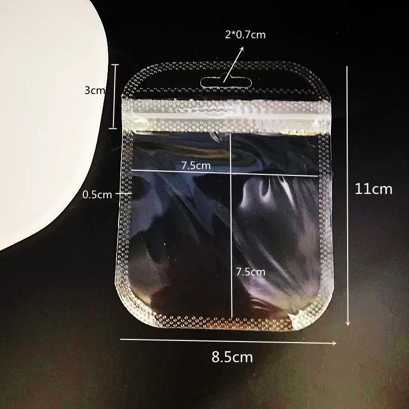 Thick Transparent Self Sealing Sack High Definition Bone Sealing Bag Jade Bracelet Accessories Storage Dust-proof Packaging Pouch with Hanging Hole