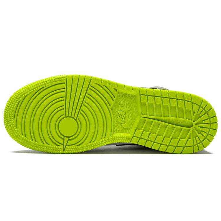 Jordan 1 Mid Black Cyber Mystic Green GS BQ6931-003