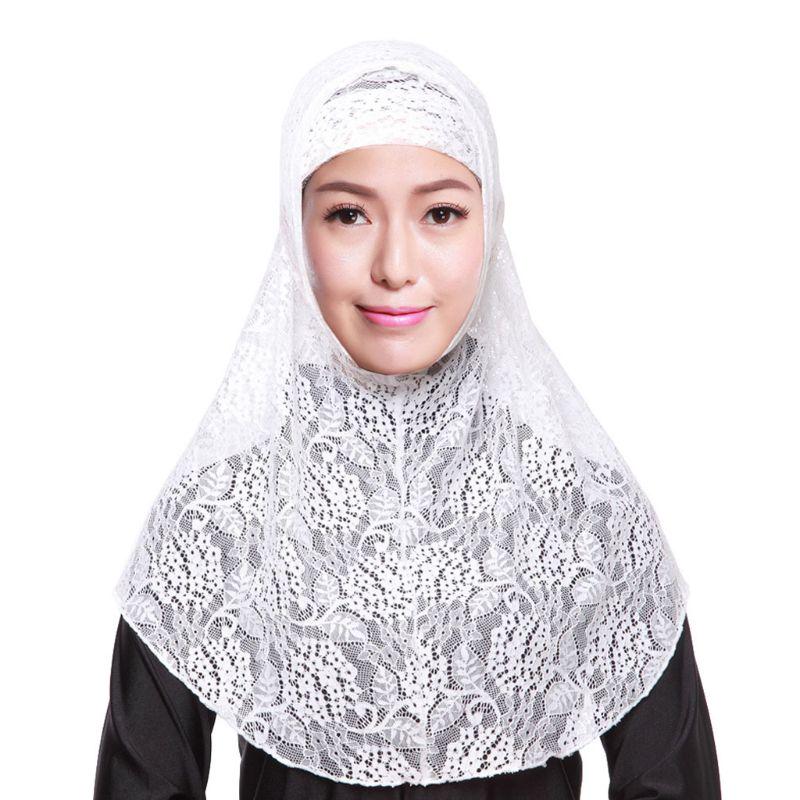 Buy Full Crochet Floral Lace Amira Muslim Hijab Sunscreen Head