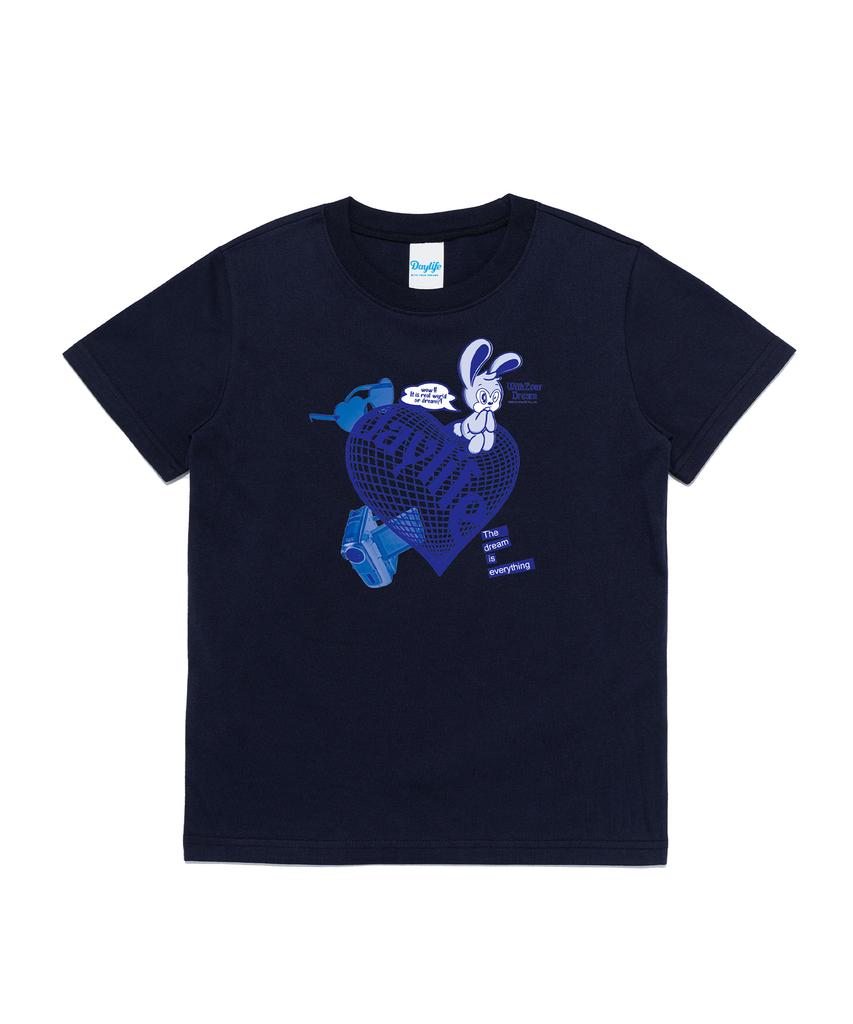 DAYLIFE Heart Dayney Graphic Women'S Short Sleeve T-Shirt (Navy)