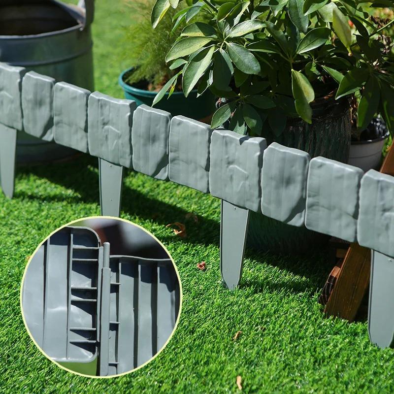 Garteneinfassung, Steineffekt, Gartenzaun, Rasenkante für Landschaftsbau, Hof, Pflanzen, Blumenbeet, Kunststoff-Einfassung, Zaun