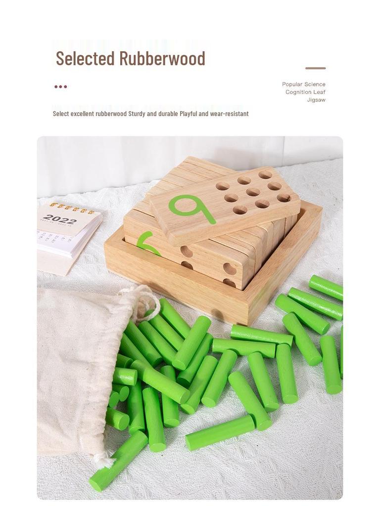 Montessori Math Sticks: Number Matching Wooden Toys for Early Education (Ages 3-6)