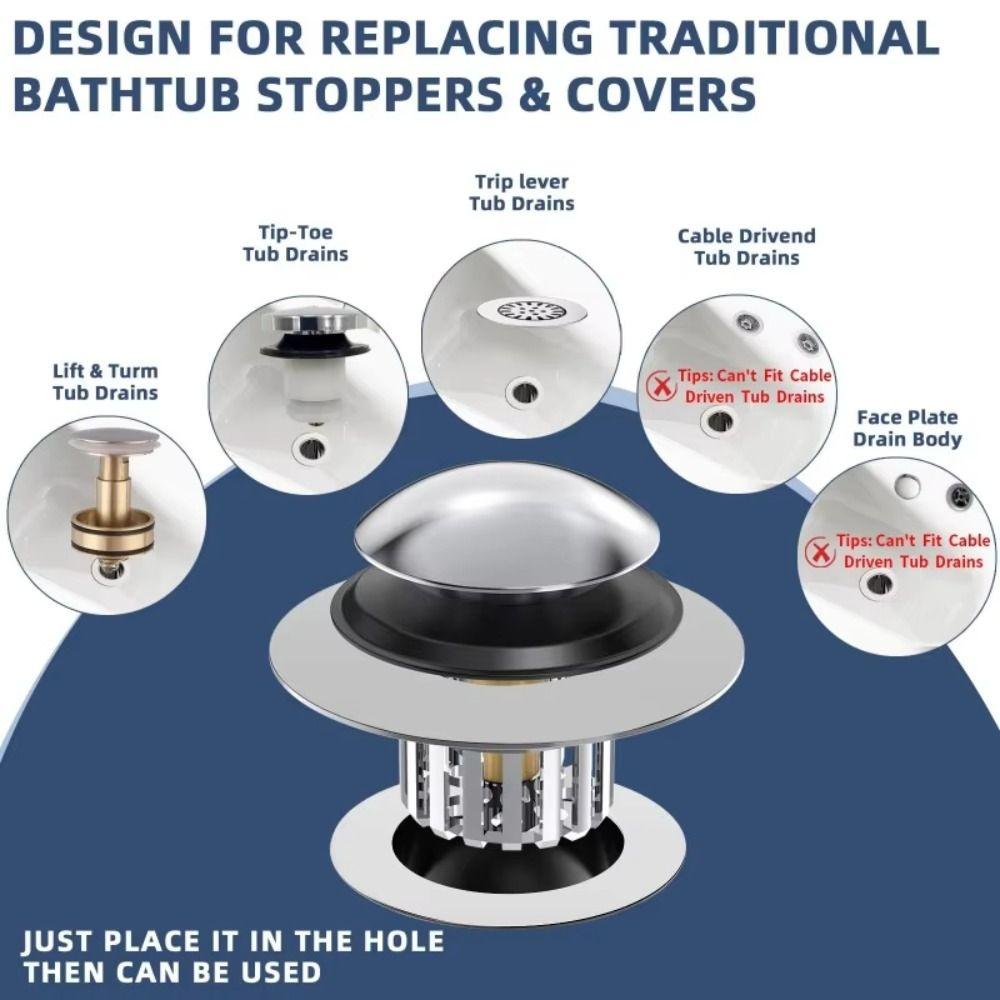Lift And Turn Tub Stopper Drain Cover Drain Hair Catcher Drain Protector Pop Up Stopper  Drain Hole