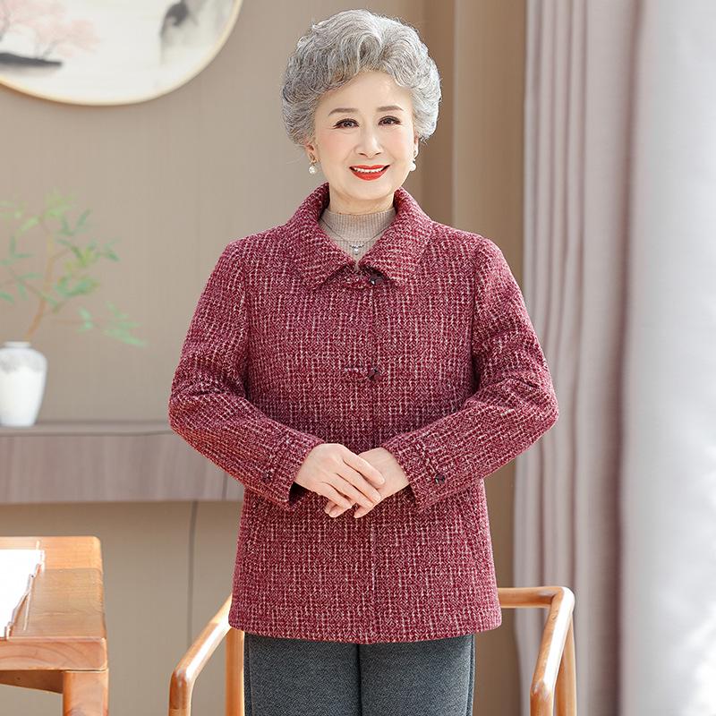 

Stylish Spring Jacket for Elderly Women – Plus Size Grandma Style for 60+ Moms 5XL [145-160 lbs]