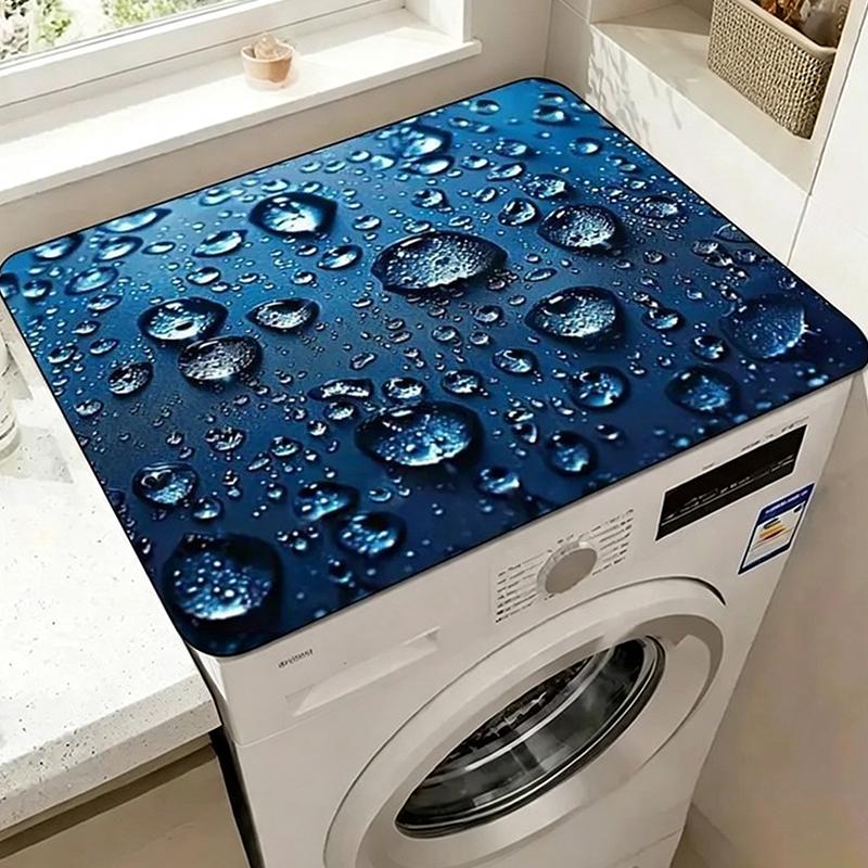Vivid Pattern Absorbent Drain Mat Non-Slip Washing Machine Dust Cover Pad for Small Space Laundry Area Use