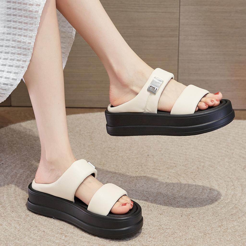 Sandals summer new outer slippers women's thick soles increase cloud casual versatile sports word cool slippers