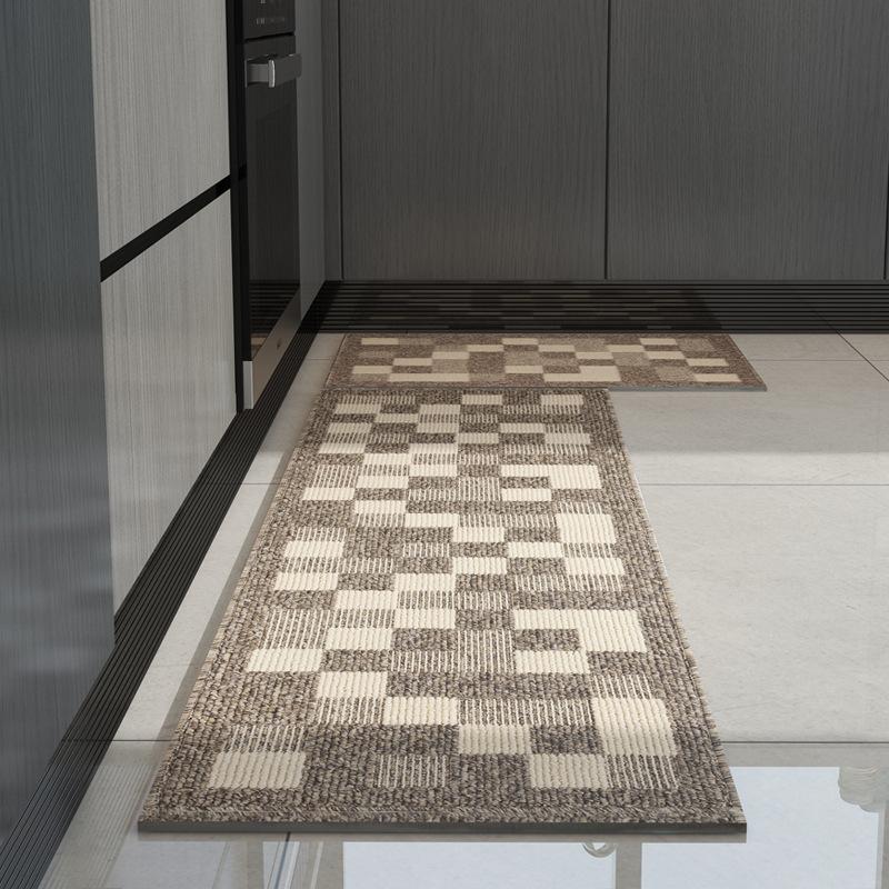 

Коврик для пола на кухне, длинная полоска, абсорбирующий масло, нескользящий коврик для ног, пригодный для машинной стирки, устойчивый к грязи, тканый коврик 45x70cm