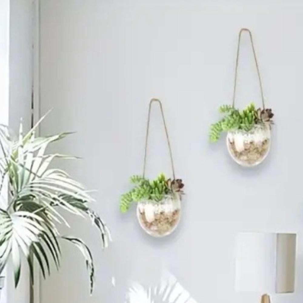 Nádherná Nástěnná Váza Průhledný Květináč Odolná Hydroponická Závěsná Váza Obývací Pokoj