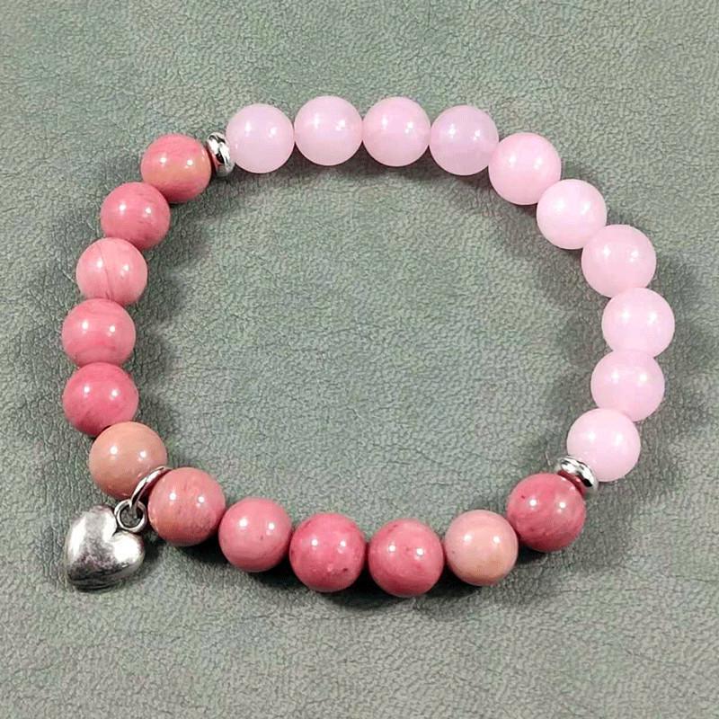 

Handmade Pink Zebra Heart & Bee Charm Bracelet - Ideal Christmas Gift 19cm/7.48inch