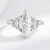 Olive Tip Shape Marquise Cut Zirconia Ring: 4 Carat Simulated Moissanite Proposal Jewelry for Women