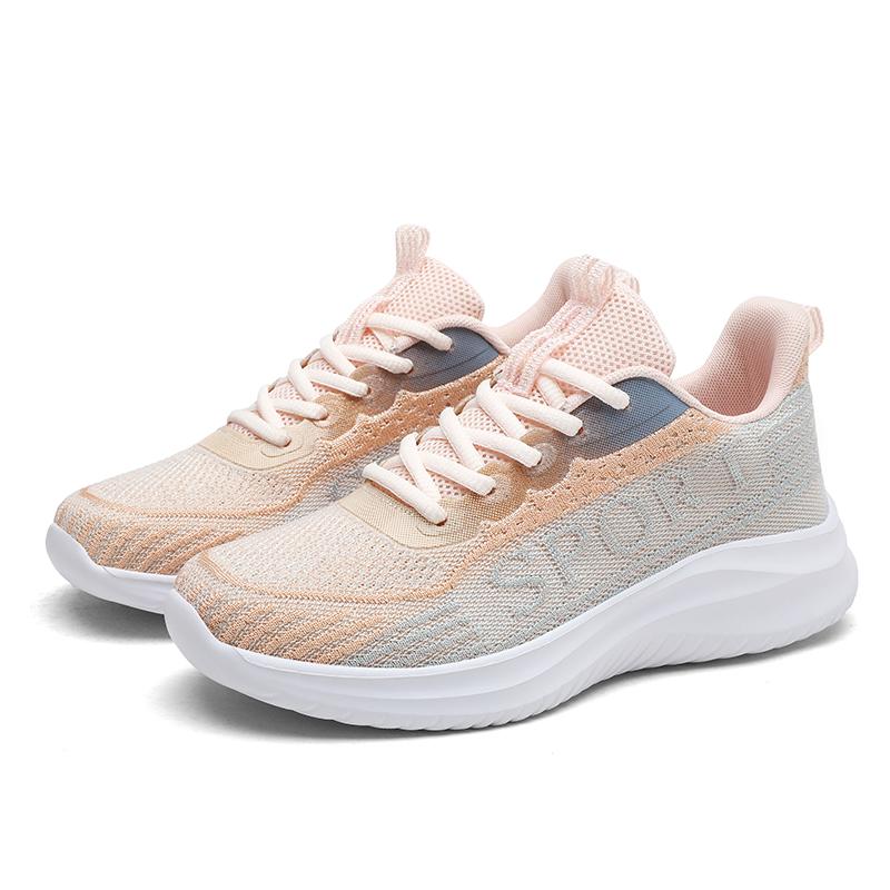 Fashion Summer Mesh Running Thick Soled Lace Up Comfortable Training Breathable Tennis Shock-absorbing Vulcanized Shoes Large Size