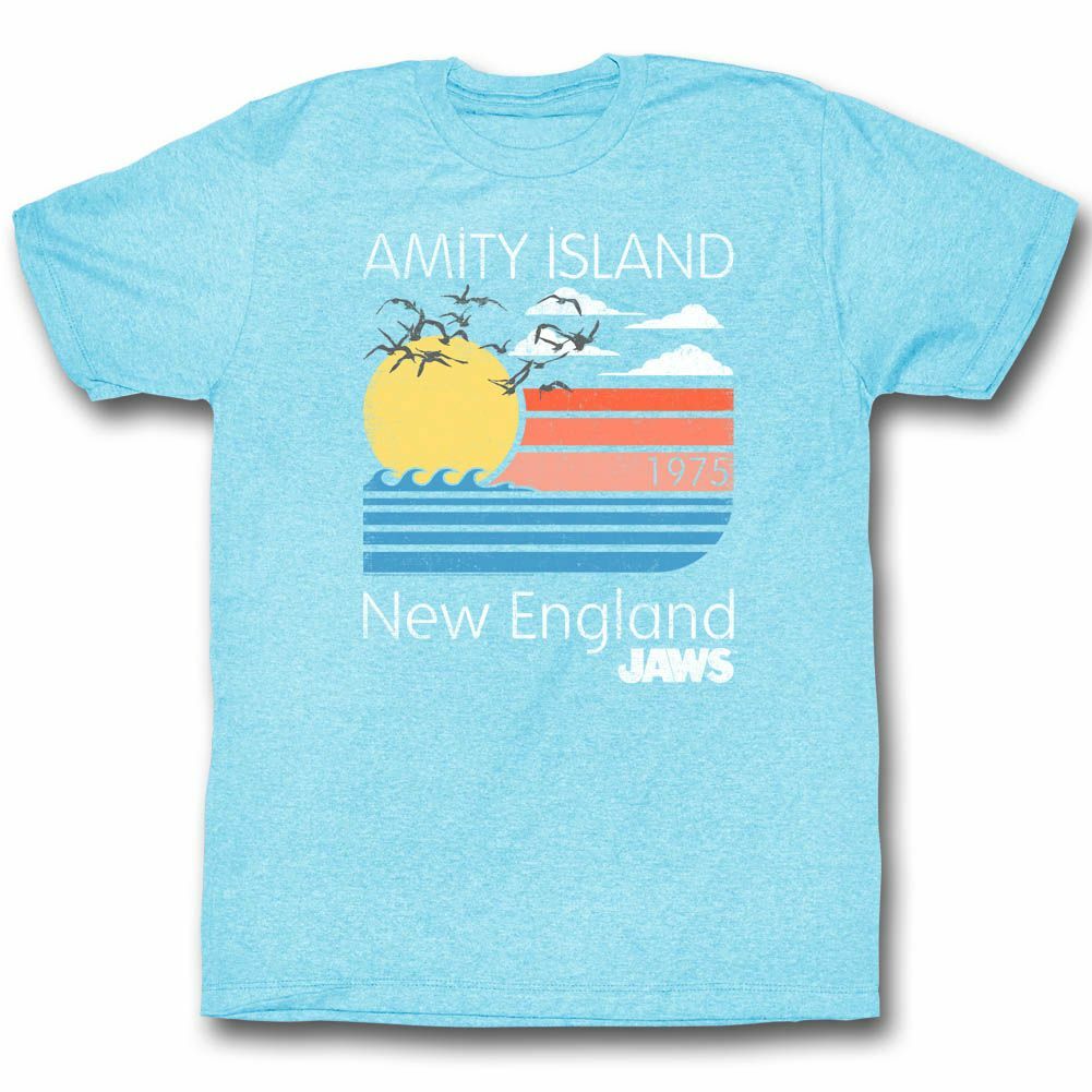 Jaws Pastels Light Blue Heather Adult T-Shirt XXXXL