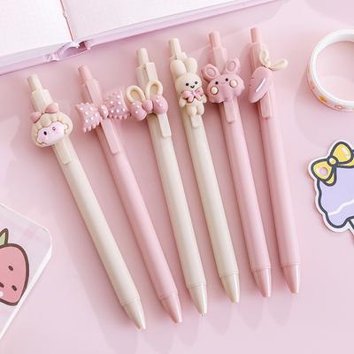 4 Pcs/lot 0.5mm Kawaii Cartoon Rabbit Girl Mechanical Gel Ink Pens School Office Writing Supplies Stationery