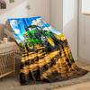 Green Tractor Farm Scene Blanket bedroom Blanket for Livingroom Couch lunch break Soft throw for Friend's festival Gift