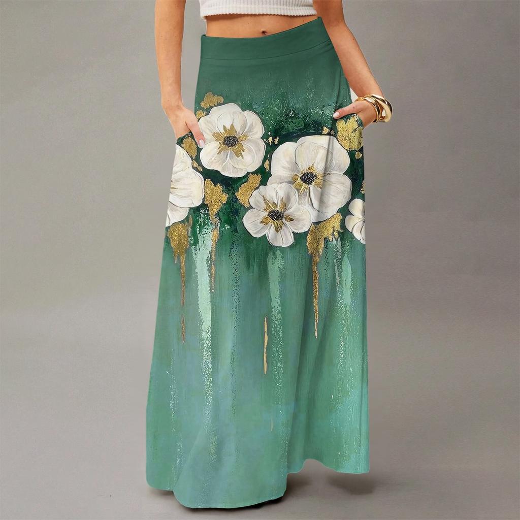 Women's Flowy Maxi Dress Regular Casual Summer Bohemian Skirt