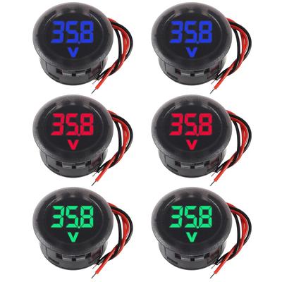 DC4-100V LED Display Circular Two-wire Automotive Voltmeter Digital Car Voltage Current Meter Volt Detector Tester Monitor Panel