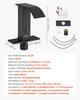Touchless Bathroom Sink Faucet, Automatic Motion Sensor Waterfall Restroom Toilet Faucet with Hole Cover Plate, Battery Operated,Hot/Cold Water for
