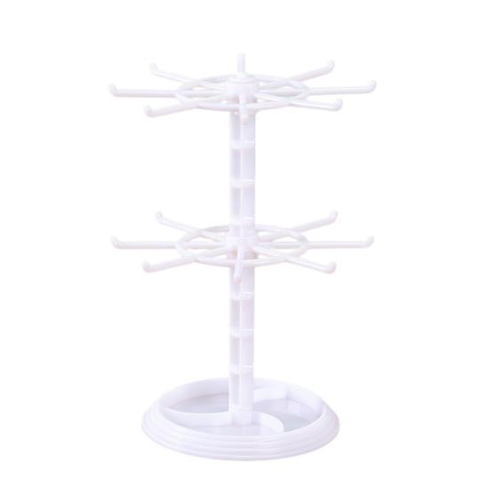 

Экономьте место PP Пластик Креативный Универсальный Серьги Ожерелье Браслет Подвеска Дисплей Вращающийся Органайзер Ювелирных Изделий белый