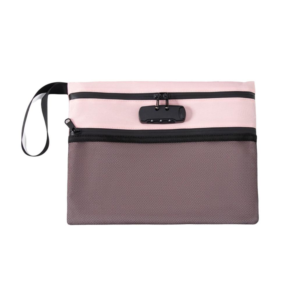 

Large Capacity Locking File Pouch Oxford Cloth Safety Cash Case Property Deed Storage