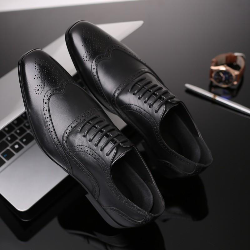Mens Wide Width Oxford Shoes Brogue Style Business Formal Dress Office Casual Wear