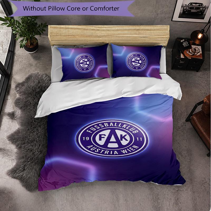 Austria Wien FC Themed Bedding 3Pcs Duvet Cover Set Decorative Bed Linen For Teen Room Home Decoration