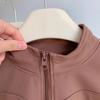 Women's Breathable Slim-Fit Sports Jacket: Autumn/Winter Yoga & Cycling Wear, Long Sleeve, Stand Collar, Plus Velvet.