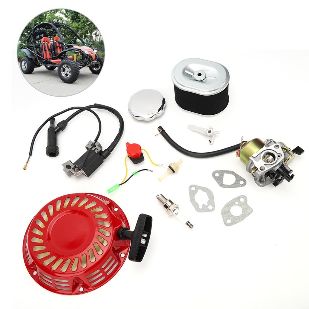 Recoil Starter Carb Ignition Coil Spark Plug OnOff Switch Fuel Cap Hose Kit Fit for Honda GX160