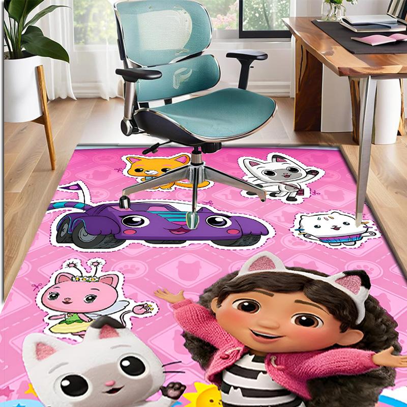 Gabby's Puppenhaus Muster Teppich, Innen-/Außenmatte, für Picknick, Spielzimmer, Schlafzimmer, Büro, Wohnzimmer, Heimdeko Teppich, Geburtstagsgeschenk