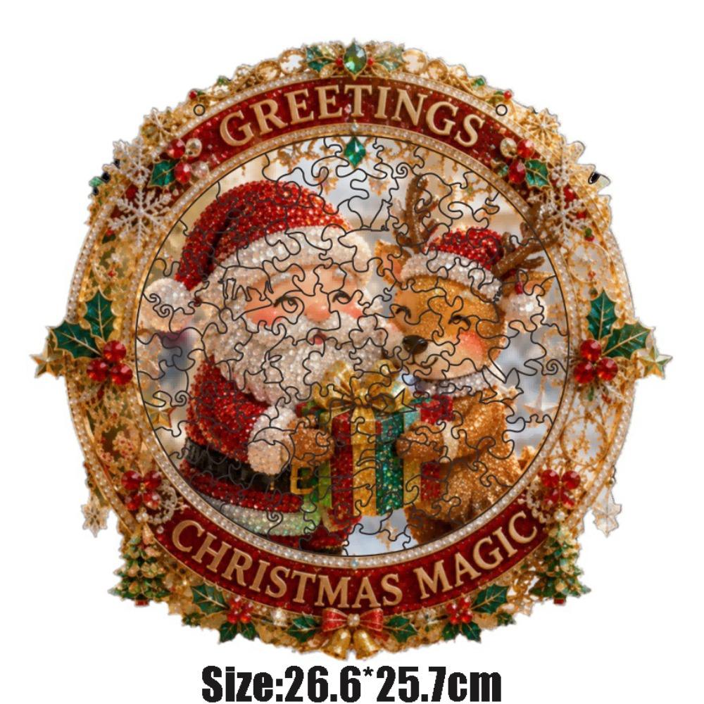 100Pcs Christmas Puzzle Ornament High Transparency Christmas Ornament Durable DIY Suncatcher Home