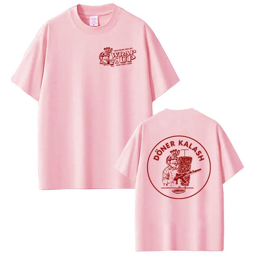 Doner Kebab Kalash Funny Meme 100cotton mens shirt Vintage ONeck Short Sleeve Harajuku womens summer fashion oversized Tshirt