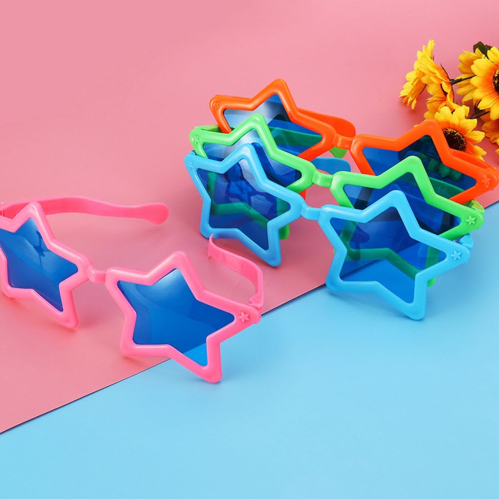 VICASKY Kids' Party Five-Pointed Star Glasses, Set of 6, Lightweight Blue Light Blocking Eyeglasses, Halloween Photo Props, Festival Events