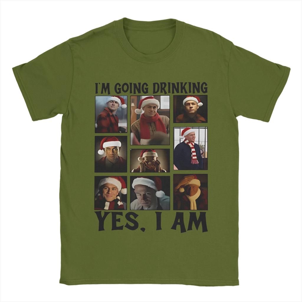 Men Women Charlie Hunnam Ed Gein Im Going Drinking Yes I Am Christmas  T Shirt Cotton New Arrival Tee Shirts  Top Clothing