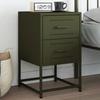 VidaXL Olive Green Bedside Table 36x39x60.5 Cm Steel, Cabinet, Side Cabinet, Phone Stand, Bedside Table, 846466