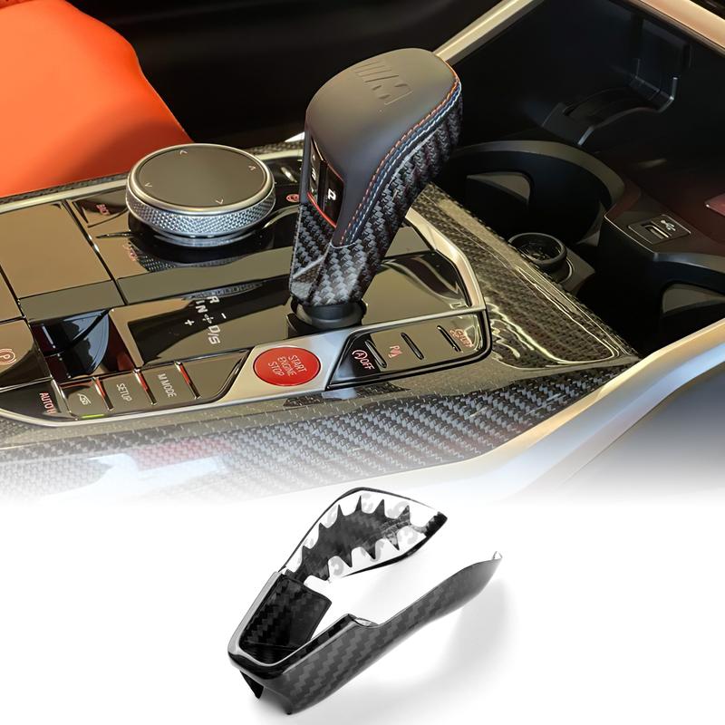 Real Carbon Fiber Gear Shift Knob Cover Car Interior Retrofitting for BMW M2 G87 M3 G80 M4 G82 G83 X3M F97 X45 F98 F95 2021-2025.