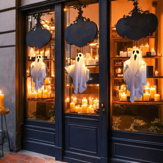 Yousheng Halloween Light Up Hanging Ghost Decoration Spooky LED Ghost Light for Indoor Front Porch Yard Bedroom Decor