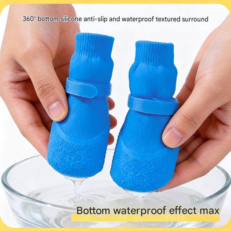 Waterproof Anti-Slip Dog Boots, Soft Sole Coconut Shoes for Pets, Breathable Socks for Bichon, Non-Slip Indoor Outdoor Paw Protectors