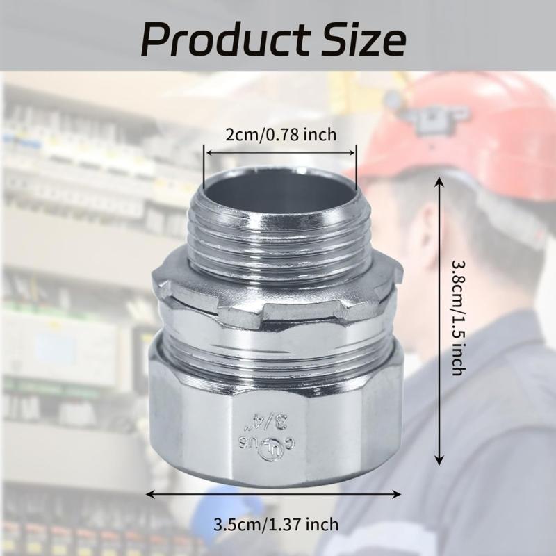 10PCS Steel Conduit Fittings with Spring Lock Easy Installation No Thread Designs Spring Lock set for Hard Metal Pipe