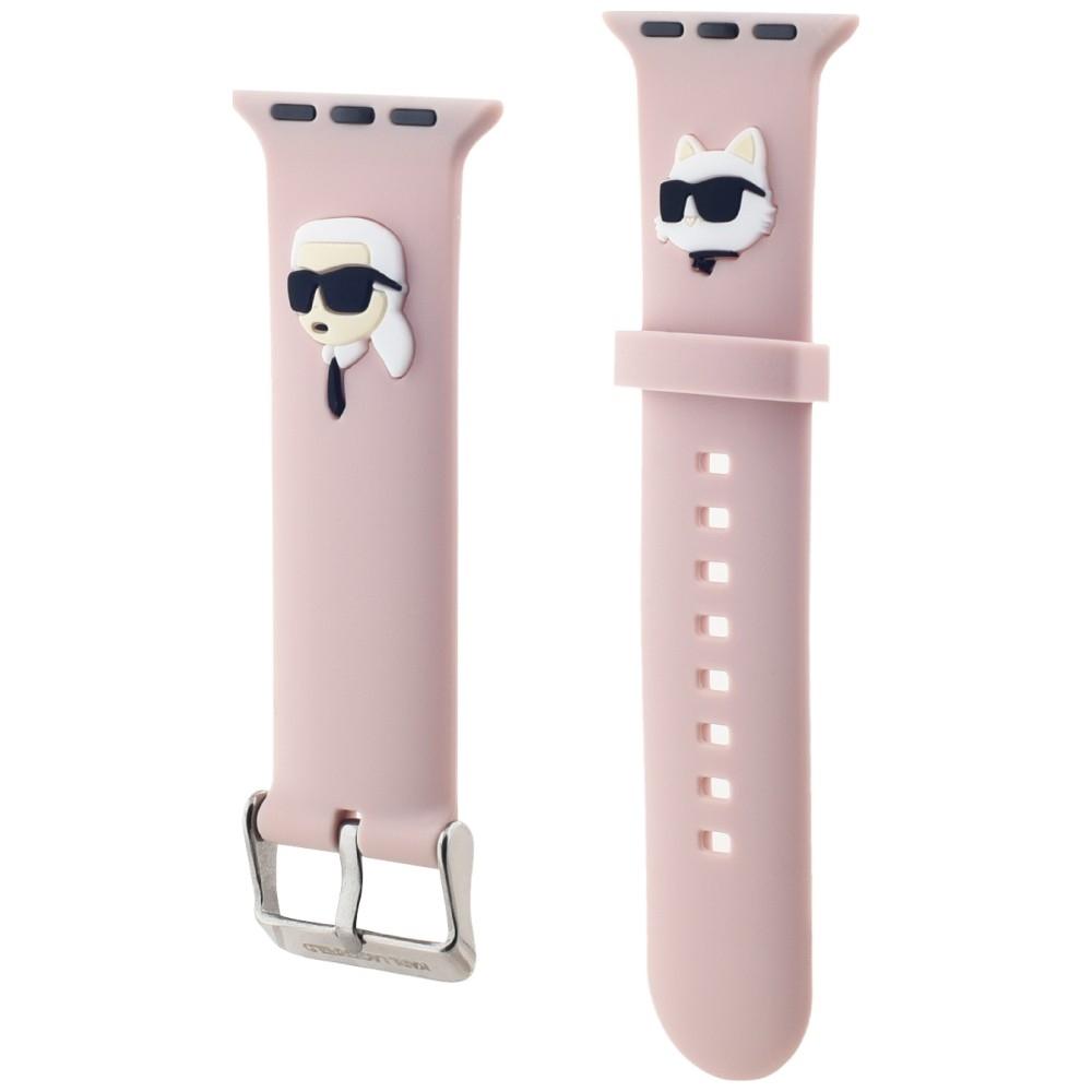 Karl Lagerfeld Strap KLAWMSLKCNP Apple Watch 38/40/41mm Pink Strap 3D Rubber Karl&Choupette Heads