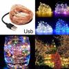 5/10m USB LED Sârmă impermeabilă șir de lumini de cupru Ghirlanda de decorare Zână