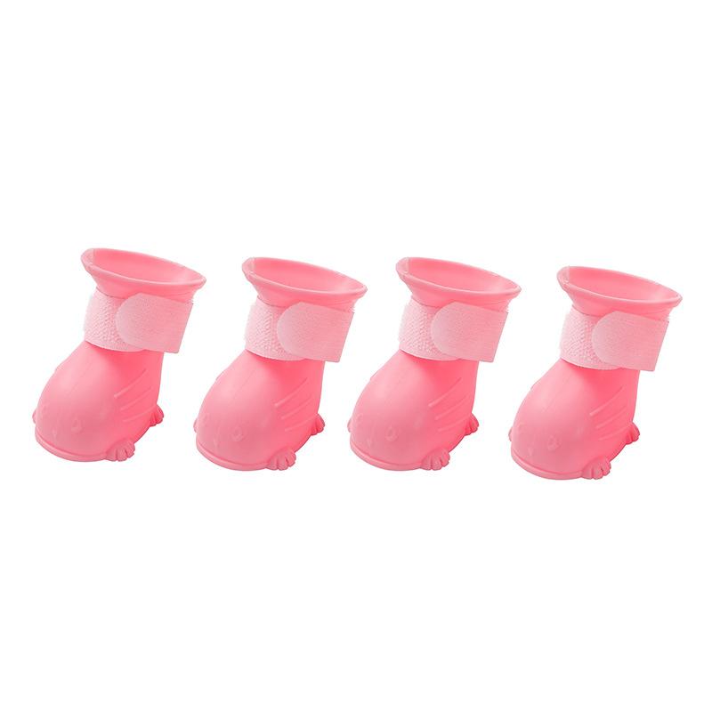 4pcs/set Dog Rainshoes for Small Medium Dogs Anti-slip Rain Boots Anti-dirty Outdoor Dog Shoes Puppy Ankle Boots Dog Accessories