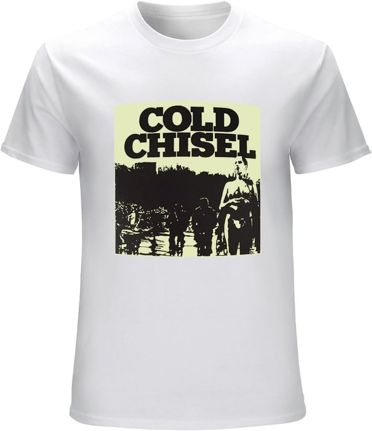 Men s Chisels First Album Cover on Short Sleeve T Shirt 4XL белый