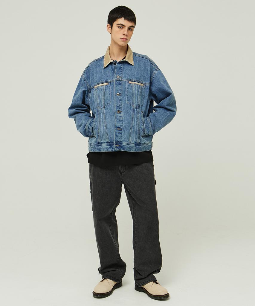 Magoodgan Trucker 5111 Fade Wash Semi-Overfit Medium Indigo Denim Jacket