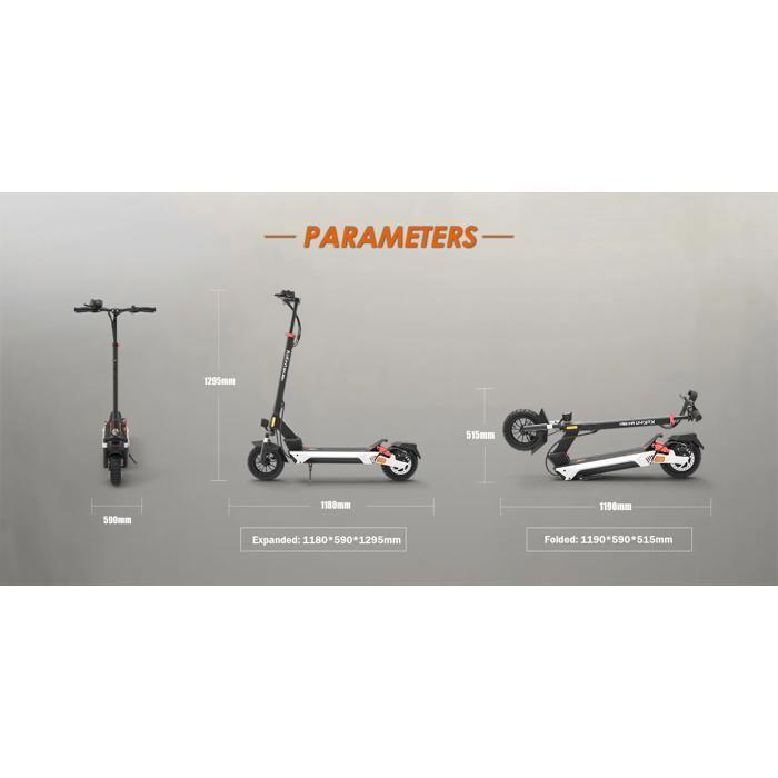 KuKirin M4 Max - Scooter électrique - Moteur 800 W - Batterie 48 V 18,2 Ah - Pneus 10 pouces - Autonomie 65km.