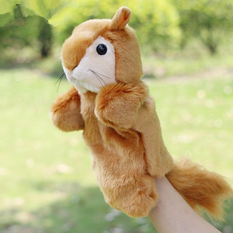 Animals Squirrel Plush Hand Puppet, Baby Kids Gift 27cm