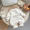 Neue Babykleidung Spätherbst und Frühwinter Strampler Cartoon Bär Fleecegefüttert Warmer Körperwärme-Anzug Baby Verdickte Kleidung
