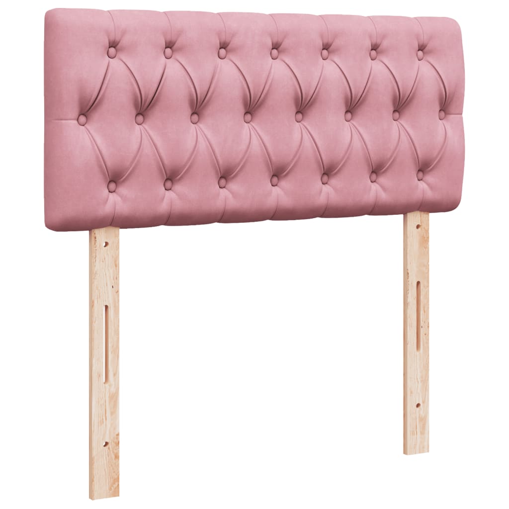 Box Spring Bed with Mattress Pink 100 x 200 cm Velvet