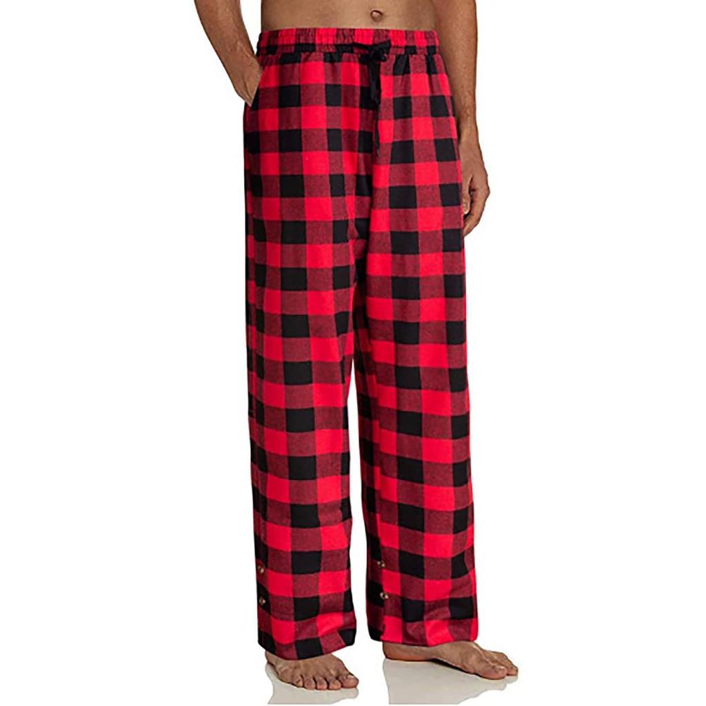 Fashion Men's Casual Plaid Loose Sport Plaid Pajama Pants Trousers