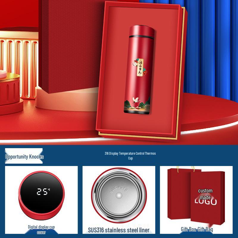 National Trend Business Gift Set: Thermos Cup & Notebook - Ideal Opening Event Souvenir for Customers Gift Box and Bag Set